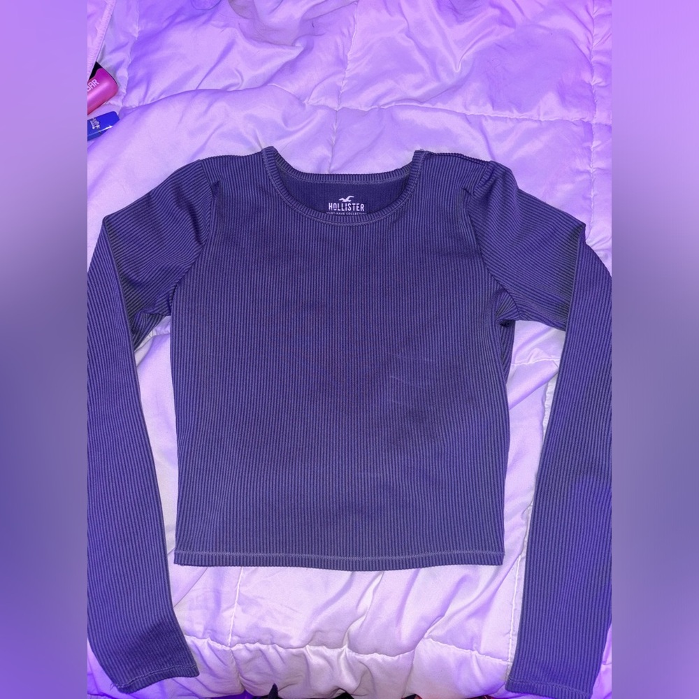 hollister crop ribbed long sleeve